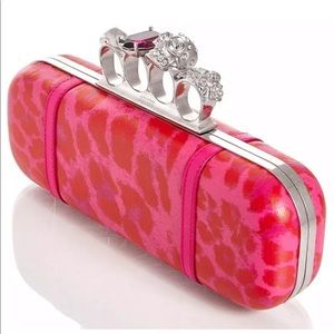 Alexander McQueen Pink Animal Knuckle Box Clutch